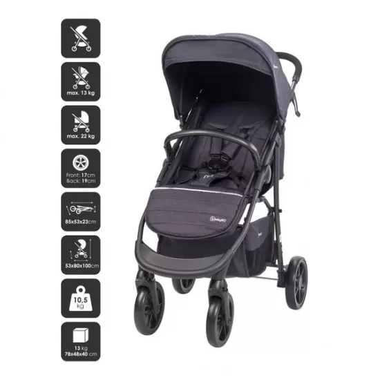 Carucior Style 3 in 1 Black BabyGo Carucior Style 3 in 1 Black BabyGo