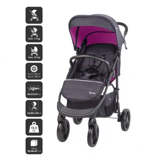 Carucior Style 3 in 1 Rosa BabyGo