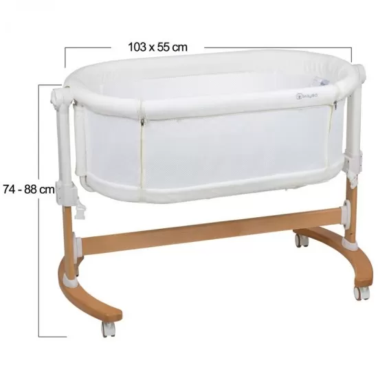 Patut co-sleeper 2 in 1 BabyGo Amila Creme Patut co-sleeper 2 in 1 BabyGo Amila Creme