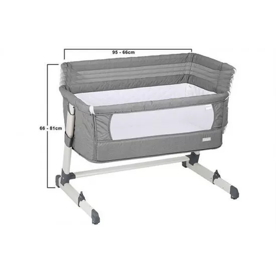 Patut co-sleeper 2 in 1 Together Grey BabyGo Patut co-sleeper 2 in 1 Together Grey BabyGo