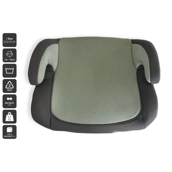 Inaltator auto boosterBabyGo i-Size, Melange Green, 125-150 cm, certificat R129 Inaltator auto boosterBabyGo i-Size, Melange Green, 125-150 cm, certificat R129