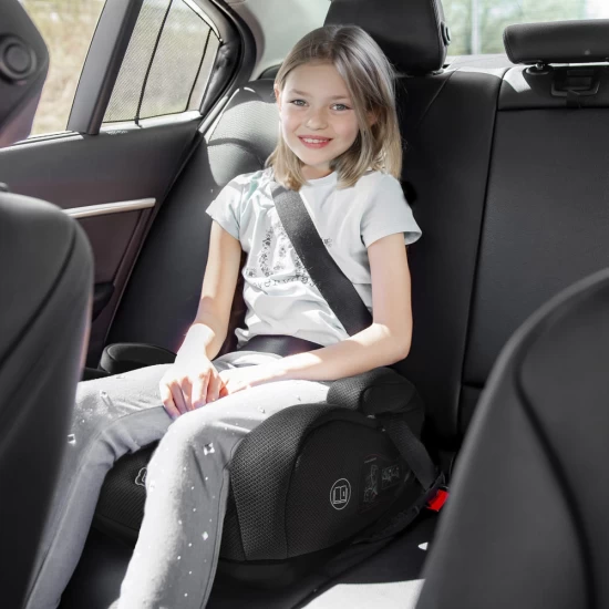 Inaltator auto boosterBabyGo i-Size, Melange Green, 125-150 cm, certificat R129 Inaltator auto boosterBabyGo i-Size, Melange Green, 125-150 cm, certificat R129
