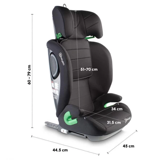 Scaun auto SafeChild2 Black, 100-150 cm, certificat R129, BabyGo Scaun auto SafeChild2 Black, 100-150 cm, certificat R129, BabyGo