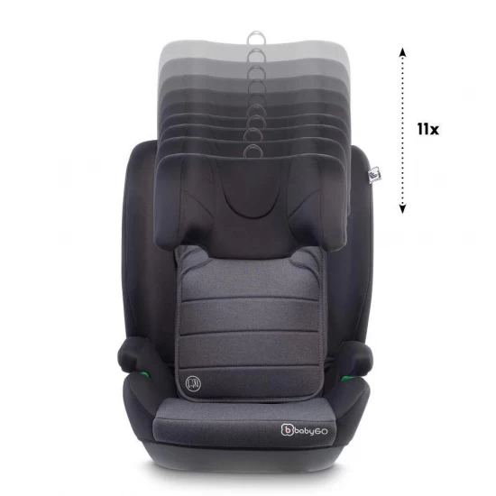 Scaun auto SafeChild2 Grey, 100-150 cm, certificat R129, BabyGo Scaun auto SafeChild2 Grey, 100-150 cm, certificat R129, BabyGo