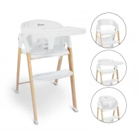 Scaun de masa 3 in 1 transformabil BabyGo Levels Alb