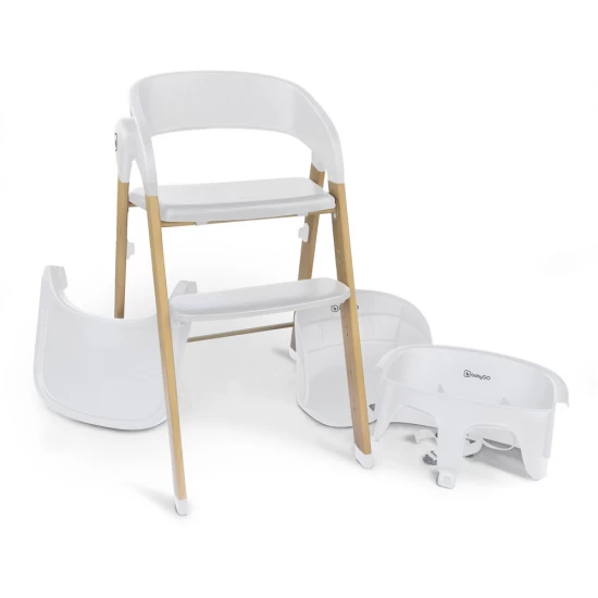 Scaun de masa 3 in 1 transformabil BabyGo Levels Alb