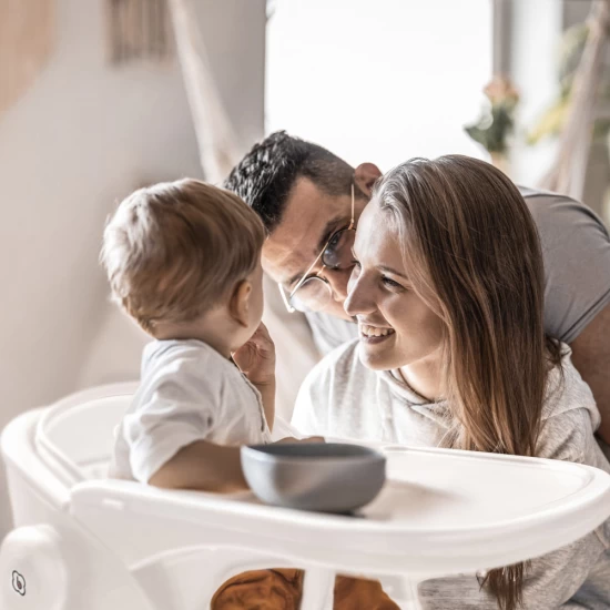 Scaun de masa 3 in 1 transformabil BabyGo Levels Alb