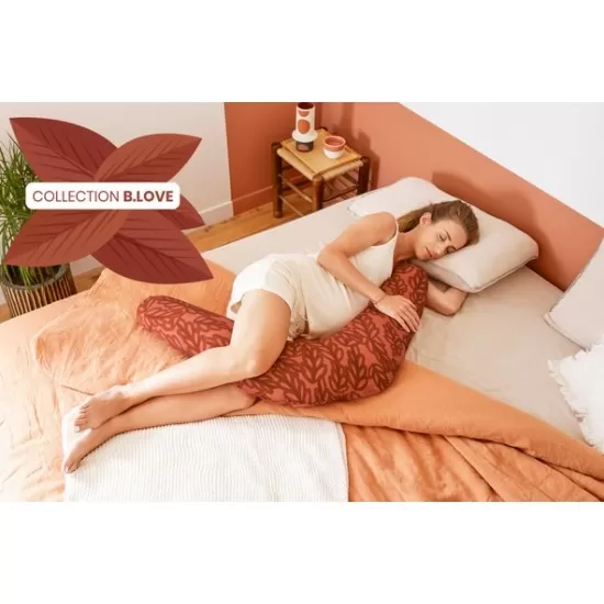 Perna de alaptare si maternitate B.Love 2 in 1 in forma de U si C Babymoov Terracota Perna de alaptare si maternitate B.Love 2 in 1 in forma de U si C Babymoov Terracota