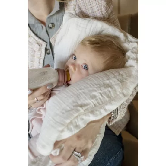 Set complet biberon din sticla anticolici 110 ml Ivory BIBS Set complet biberon din sticla anticolici 110 ml Ivory BIBS