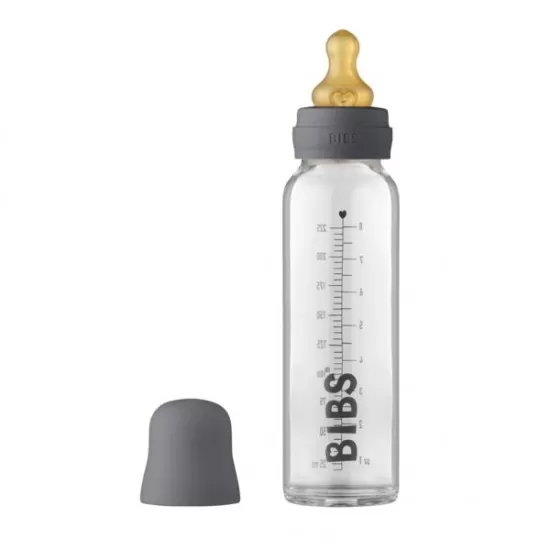 Scomplet biberon din sticla anticolici 225 ml Iron BIBS