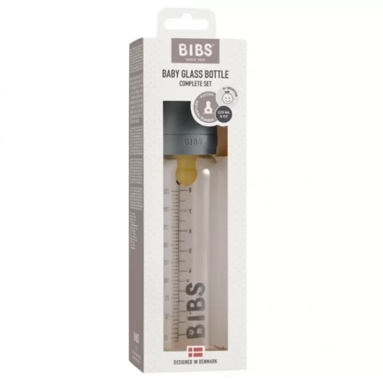 Scomplet biberon din sticla anticolici 225 ml Iron BIBS