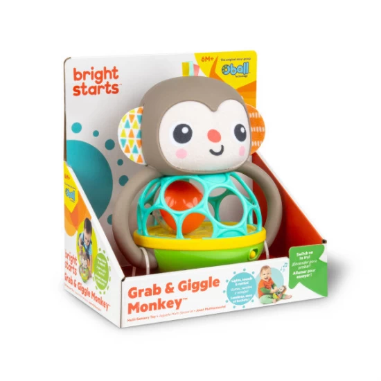 Jucarie multi-senzoriala Bright Starts Grab & Giggle Monkey