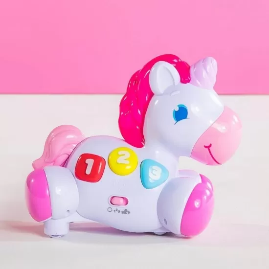 Jucarie bebe Unicornul magic Rock & Glow Bright Starts