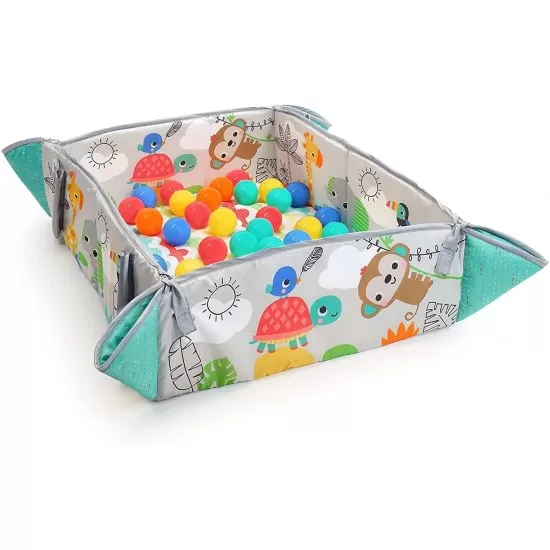 Salteluta de activitati 5 in 1 Gym and Ball Pit Totally Tropical Bright Starts Salteluta de activitati 5 in 1 Gym and Ball Pit Totally Tropical Bright Starts
