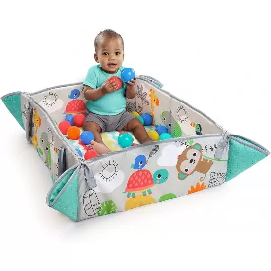 Salteluta de activitati 5 in 1 Gym and Ball Pit Totally Tropical Bright Starts Salteluta de activitati 5 in 1 Gym and Ball Pit Totally Tropical Bright Starts