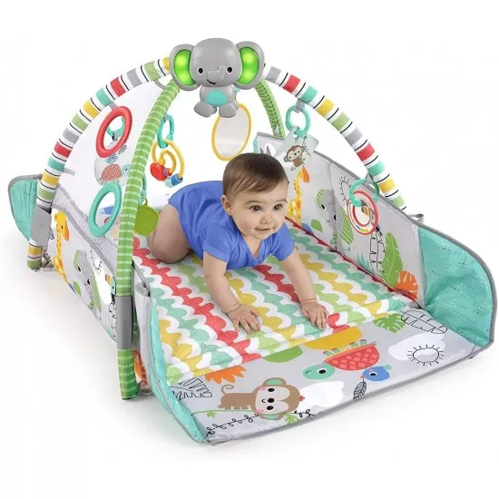 Salteluta de activitati 5 in 1 Gym and Ball Pit Totally Tropical Bright Starts Salteluta de activitati 5 in 1 Gym and Ball Pit Totally Tropical Bright Starts