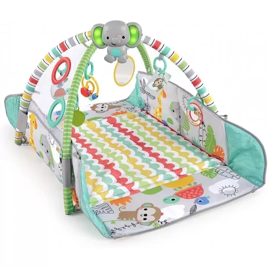 Salteluta de activitati 5 in 1 Gym and Ball Pit Totally Tropical Bright Starts Salteluta de activitati 5 in 1 Gym and Ball Pit Totally Tropical Bright Starts