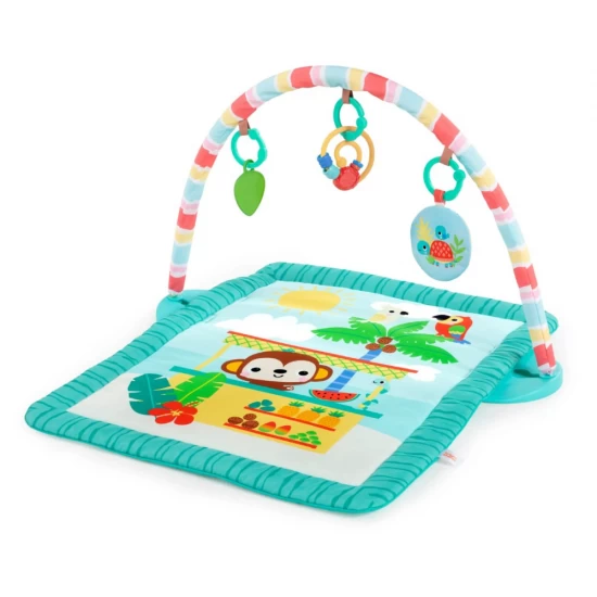 Salteluta de joaca cu bara de jucarii Tiki Toy Bar Bright Starts Salteluta de joaca cu bara de jucarii Tiki Toy Bar Bright Starts