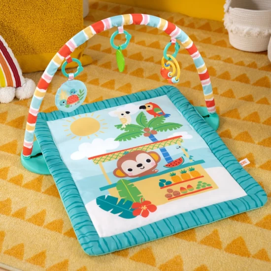 Salteluta de joaca cu bara de jucarii Tiki Toy Bar Bright Starts Salteluta de joaca cu bara de jucarii Tiki Toy Bar Bright Starts
