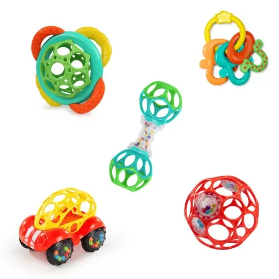 Set cadou cu 5 jucarii Soothers & Shakers Bright Starts Set cadou cu 5 jucarii Soothers & Shakers Bright Starts