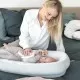 Baby Nest din bumbac organic Doomoo Cocoon Leaves Aqua Green Baby Nest din bumbac organic Doomoo Cocoon Leaves Aqua Green