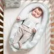 Baby Nest din bumbac organic Doomoo Cocoon Leaves Aqua Green Baby Nest din bumbac organic Doomoo Cocoon Leaves Aqua Green