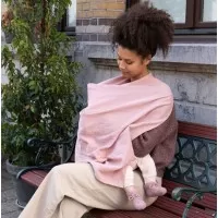 Esarfa pentru alaptat multifunctionala din bumbac organic Doomoo Mom’n Play Pink
