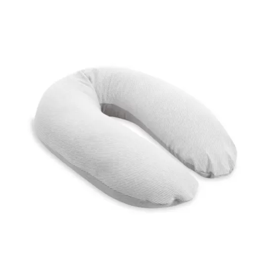 Perna mare pentru gravide si bebelusi 3 in 1 bumbac organic Doomoo Buddy Light Grey Perna mare pentru gravide si bebelusi 3 in 1 bumbac organic Doomoo Buddy Light Grey