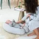 Perna mare pentru gravide si bebelusi 3 in 1 bumbac organic Doomoo Buddy Light Grey Perna mare pentru gravide si bebelusi 3 in 1 bumbac organic Doomoo Buddy Light Grey
