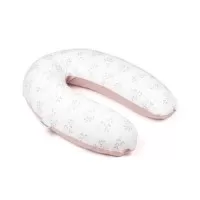 Perna mare pentru gravide si bebelusi 3 in 1 din bumbac organic Doomoo Buddy Spring Pink