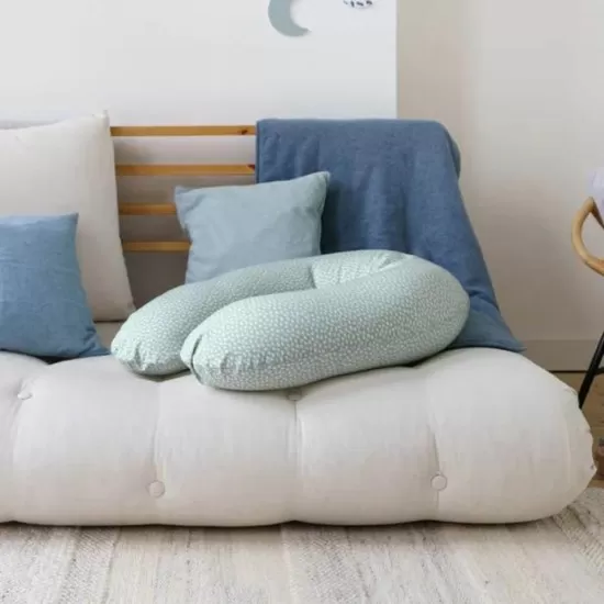 Perna mare pentru gravide si bebelusi 3 in 1 bumbac organic Doomoo Buddy Cloudy Kaki Perna mare pentru gravide si bebelusi 3 in 1 bumbac organic Doomoo Buddy Cloudy Kaki