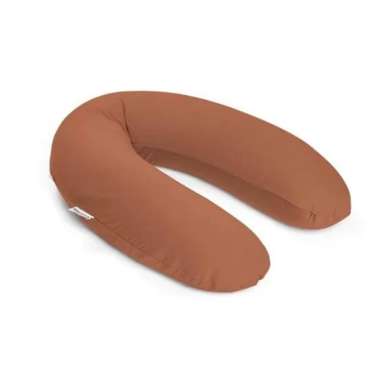 Perna mare pentru gravide si bebelusi 3 in 1 Doomoo bumbac organic Buddy Tetra Jersey Terracotta Perna mare pentru gravide si bebelusi 3 in 1 Doomoo bumbac organic Buddy Tetra Jersey Terracotta