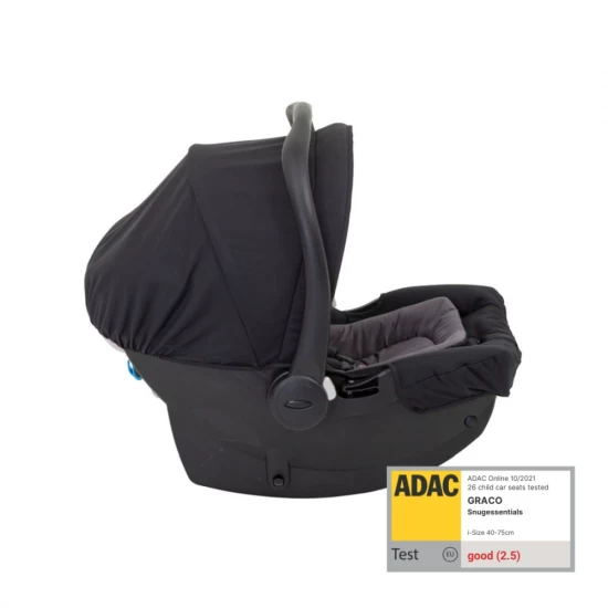 Scoica auto Graco SnugEssentials Midnight Black, 40-75 cm, testata ADAC si certificata R129