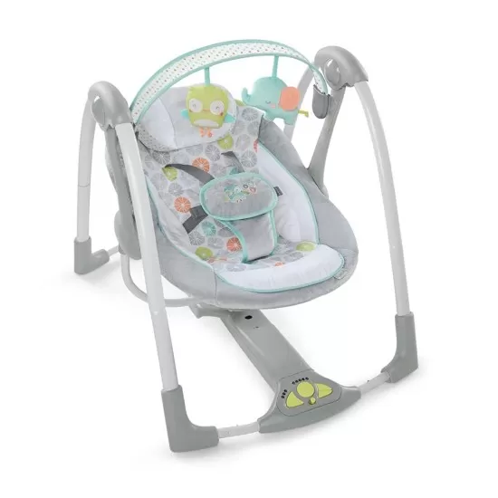 Leagan portabil Swing 'n Go Portable Swing Hugs & Hoots Ingenuity Leagan portabil Swing 'n Go Portable Swing Hugs & Hoots Ingenuity