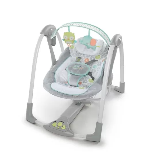 Leagan portabil Swing 'n Go Portable Swing Hugs & Hoots Ingenuity Leagan portabil Swing 'n Go Portable Swing Hugs & Hoots Ingenuity
