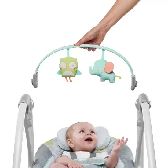 Leagan portabil Swing 'n Go Portable Swing Hugs & Hoots Ingenuity Leagan portabil Swing 'n Go Portable Swing Hugs & Hoots Ingenuity
