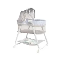 Patut cu sunete linistitoare Ingenuity Lullanight cu lumina de veghe si blocare roti Gem