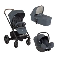 Carucior pentru copii multifunctional 3 in 1 Joie Chrome Dlx Moonlight (Carucior Chrome DLX + Landou Moonlight + Scoica i-Snug Moonlight)