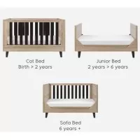 Patut evolutiv 3 in 1 Como Oak & Slate Grey Tutti Bambini