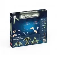 Set de constructie magnetic Supermag Projects Glow 45 piese