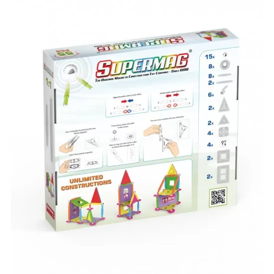 Set de constructie magnetic Supermag Projects House 55 piese