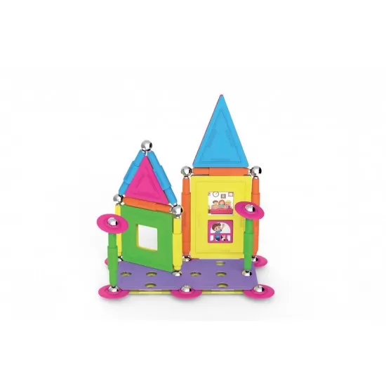 Set de constructie magnetic Supermag Projects House 55 piese