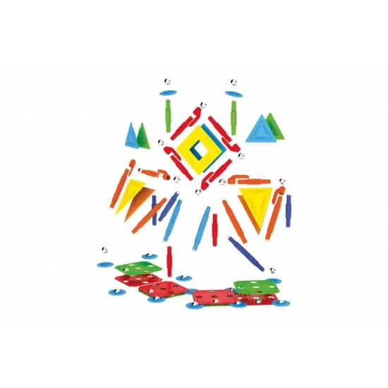 Set de constructie magnetic Supermag Projects Multicolor 85 piese Set de constructie magnetic Supermag Projects Multicolor 85 piese
