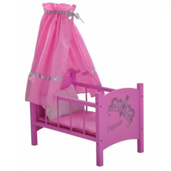 Patut din lemn pentru papusi Diadem Pink Patut din lemn pentru papusi Diadem Pink