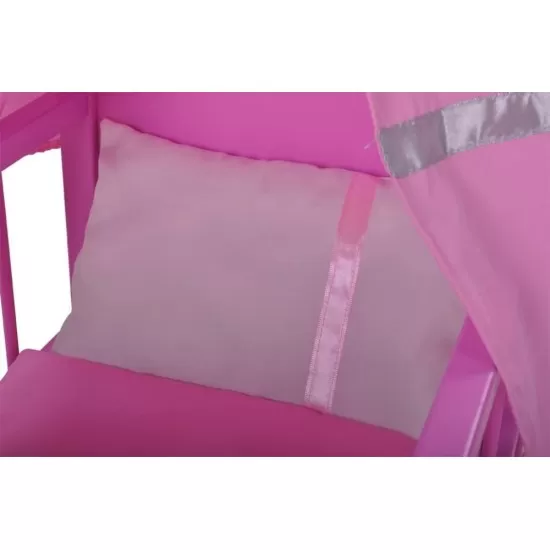 Patut din lemn pentru papusi Diadem Pink Patut din lemn pentru papusi Diadem Pink