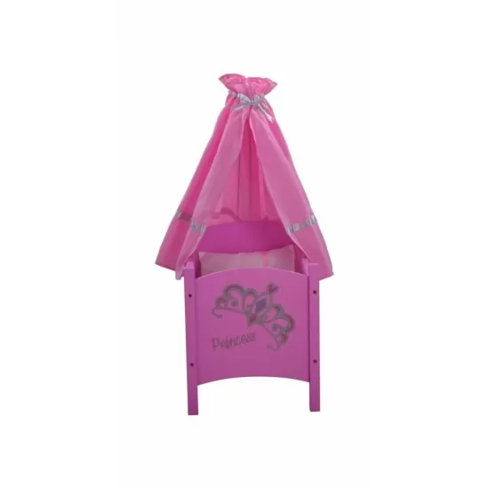 Patut din lemn pentru papusi Diadem Pink Patut din lemn pentru papusi Diadem Pink