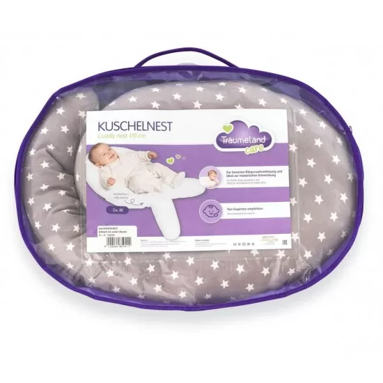 Perna pentru bebelusi Cuddly Nest Anthracite With White Stars Perna pentru bebelusi Cuddly Nest Anthracite With White Stars