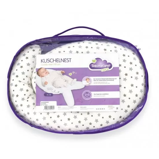 Perna pentru bebelusi Cuddly Nest Grey Stars Perna pentru bebelusi Cuddly Nest Grey Stars