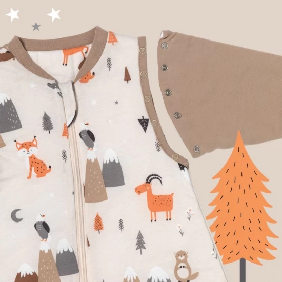 Sac de dormit cu maneca lunga detasabila Mountain Animal 150 cm 2.5 Tog