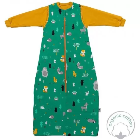 Sac de dormit cu maneca lunga detasabila Woodland Animals 130 cm 2.5 Tog Sac de dormit cu maneca lunga detasabila Woodland Animals 130 cm 2.5 Tog